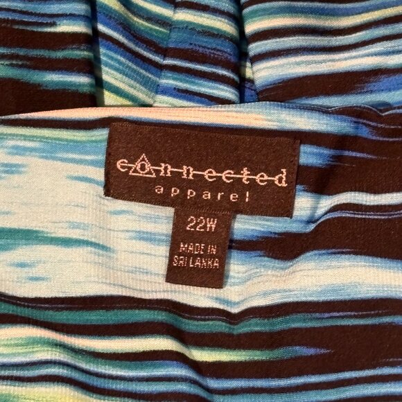 Connected Apparel Blue Black White Sheath Dress Size 22W - Picture 3 of 9